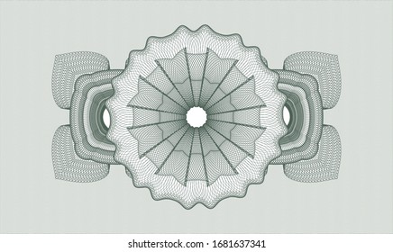 Green passport rosette. Vector Illustration. Detailed.