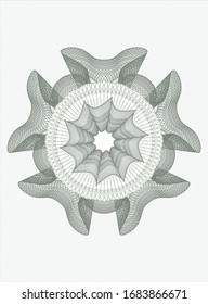 Green passport rosette. Vector Illustration. Detailed.