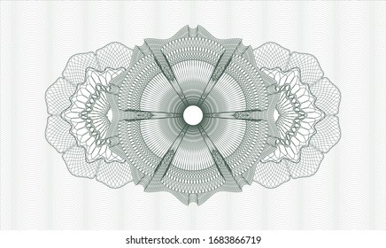 Green passport rosette. Vector Illustration. Detailed.
