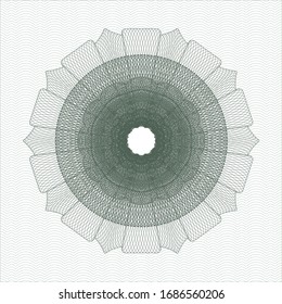 Green passport rosette. Vector Illustration. Detailed.