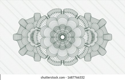Green passport rosette. Vector Illustration. Detailed.