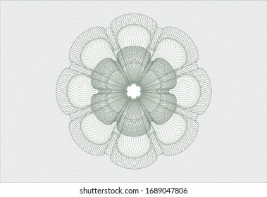Green passport rosette. Vector Illustration. Detailed.