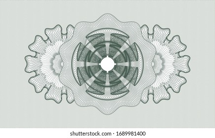 Green passport rosette. Vector Illustration. Detailed.