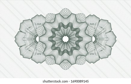Green passport rosette. Vector Illustration. Detailed.