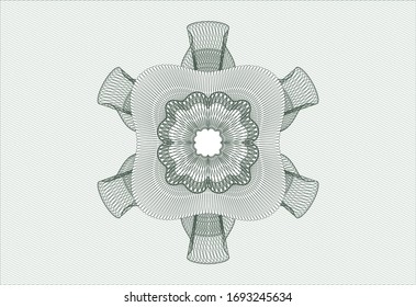 Green passport rosette. Vector Illustration. Detailed.
