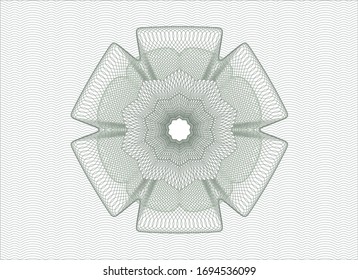 Green passport rosette. Vector Illustration. Detailed.