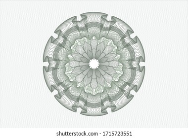 Green passport rosette. Vector Illustration. Detailed. 