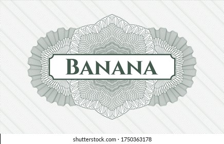 Rosette de pasaportes verdes. Ilustración vectorial. Detallado con el texto Banana adentro