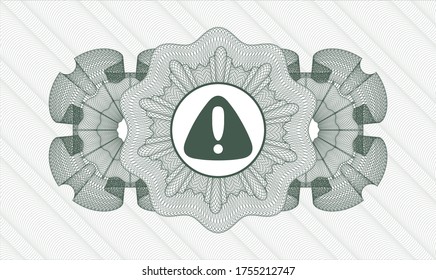 Rosette de pasaportes verdes. Ilustración vectorial. Detallado con el icono de advertencia