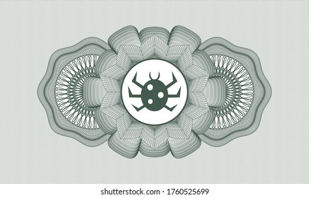 Rosette mit grünem Pass. Vektorgrafik. Detaillierte Beschreibung mit Fehlersymbol