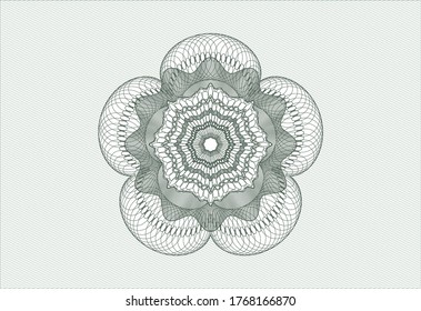Rosette mit grünem Pass. Vektorgrafik. Detaillierte Angaben. 
