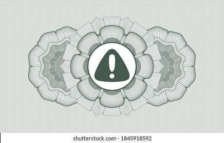 Rosette de pasaportes verdes. Ilustración vectorial. Detallado con el icono de advertencia