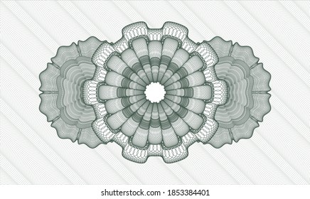Rosette mit grünem Pass. Vektorgrafik. Detaillierte 