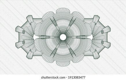 Green passport rosette. Vector Illustration. Detailed 