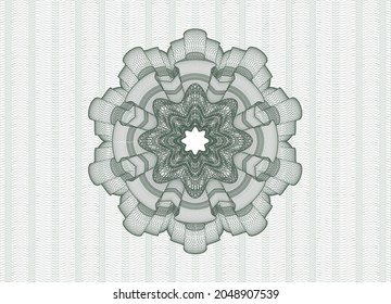 Rosette mit grünem Pass. Vektorgrafik. Detaillierte Angaben. 