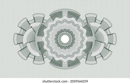 Green passport rosette. Vector Illustration. Detailed 