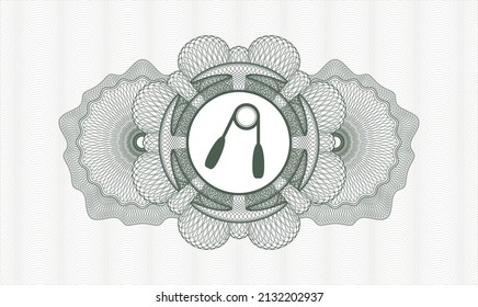Rosette de pasaportes verdes. Ilustración vectorial. Detallado con el icono de la barra de empuñadura
