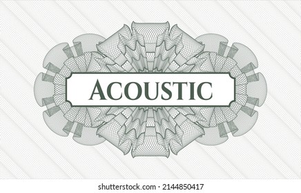 Rosette de pasaportes verdes. Ilustración vectorial. Detallado con texto Acústico interior