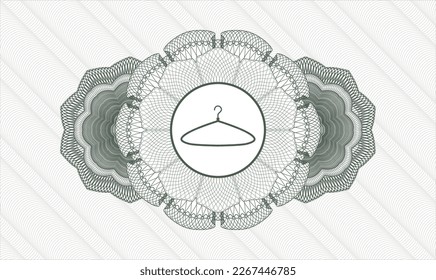 Green passport rosette. Vector Illustration. Detailed with hanger icon inside