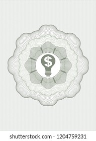 Green passport rossete with business idea icon inside