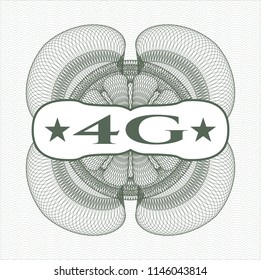 Green passport rossete with text 4G inside