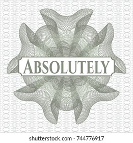 Green passport rossete with text Absolutely inside