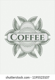 Green passport rossete with text Coffee inside