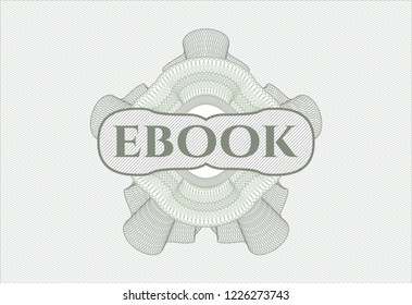Green passport rossete with text ebook inside