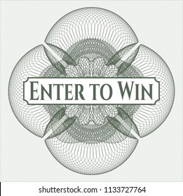 Green passport rossete with text Enter to Win inside
