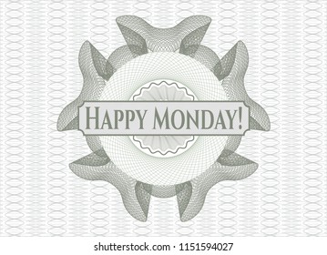 Green passport rossete with text Happy Monday! inside