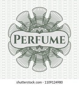 Green passport rossete with text Perfume inside