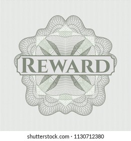Green passport rossete with text Reward inside