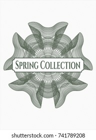 Green passport rossete with text Spring Collection inside