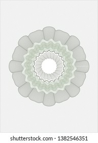 Green passport style rosette. Vector Illustration. Detailed.