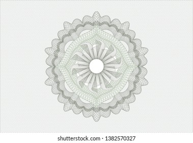 Green passport style rosette. Vector Illustration. Detailed.