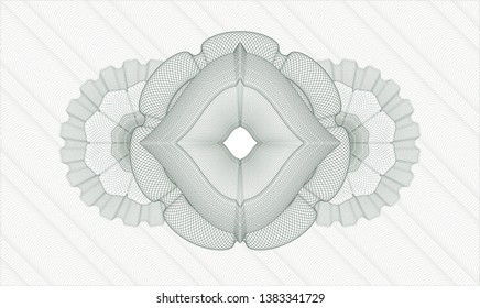 Green passport style rosette. Vector Illustration. Detailed.