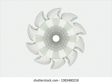 Green passport style rosette. Vector Illustration. Detailed.