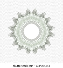 Green passport style rosette. Vector Illustration. Detailed.