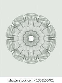 Green passport style rosette. Vector Illustration. Detailed.