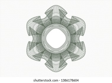 Green passport style rosette. Vector Illustration. Detailed.