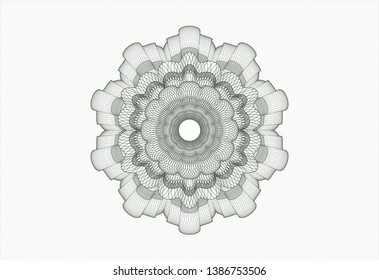 Green passport style rosette. Vector Illustration. Detailed.