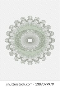 Green passport style rosette. Vector Illustration. Detailed.