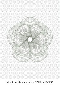 Green passport style rosette. Vector Illustration. Detailed.