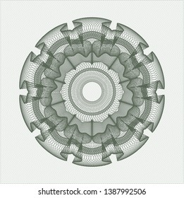 Green passport style rosette. Vector Illustration. Detailed.
