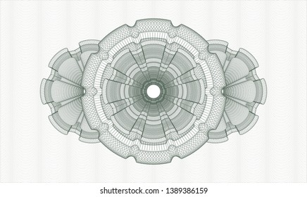 Green passport style rosette. Vector Illustration. Detailed.