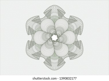 Green passport style rosette. Vector Illustration. Detailed.