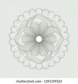 Green passport style rosette. Vector Illustration. Detailed.