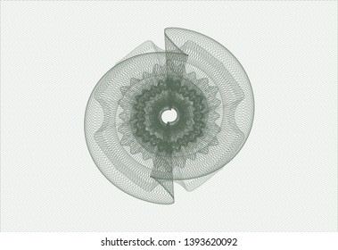 Green passport style rosette. Vector Illustration. Detailed.