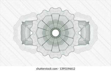Green passport style rosette. Vector Illustration. Detailed.