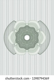 Green passport style rosette. Vector Illustration. Detailed.